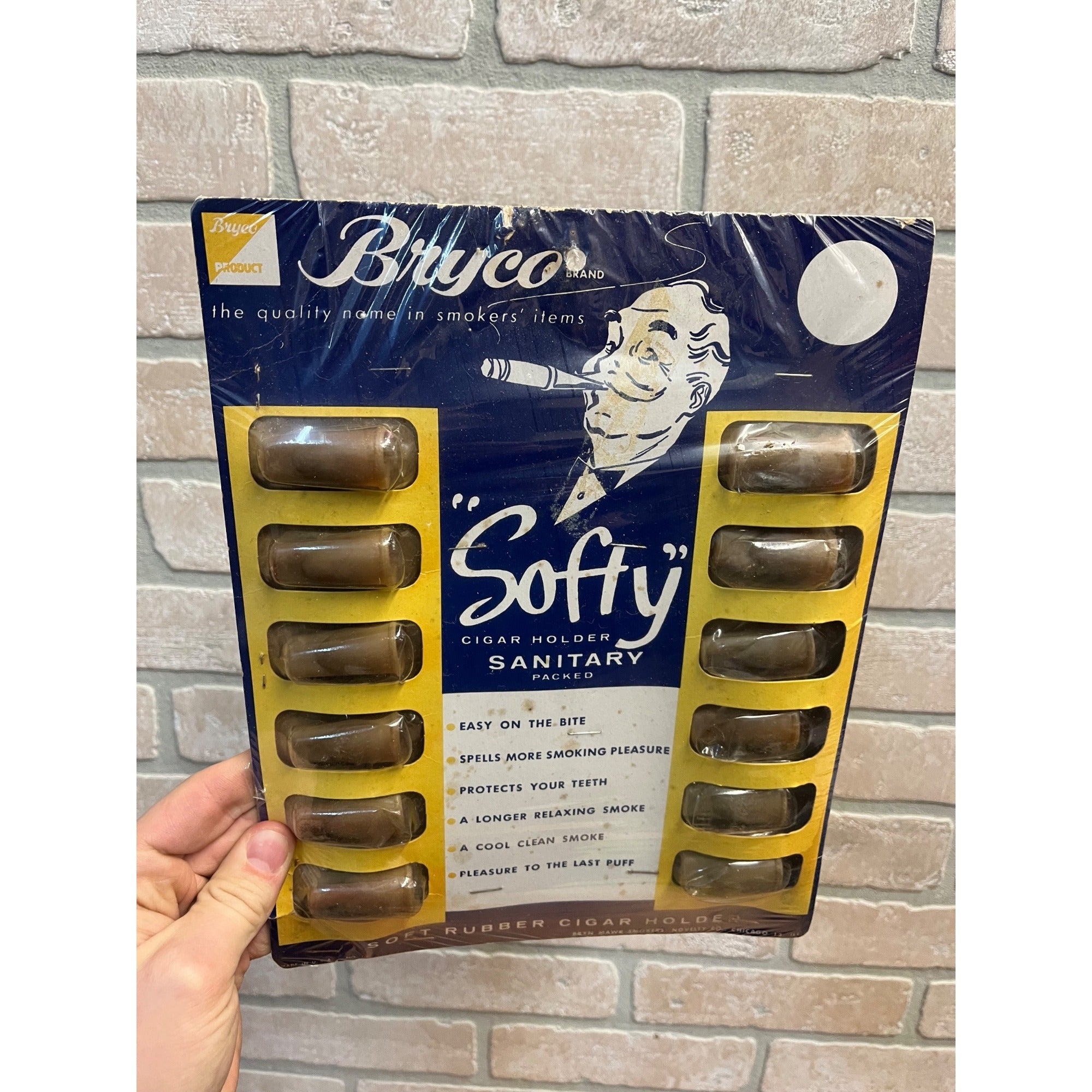 Vintage 1940s Bryco Cigar Holders Rubber Store Advertising Sign Display