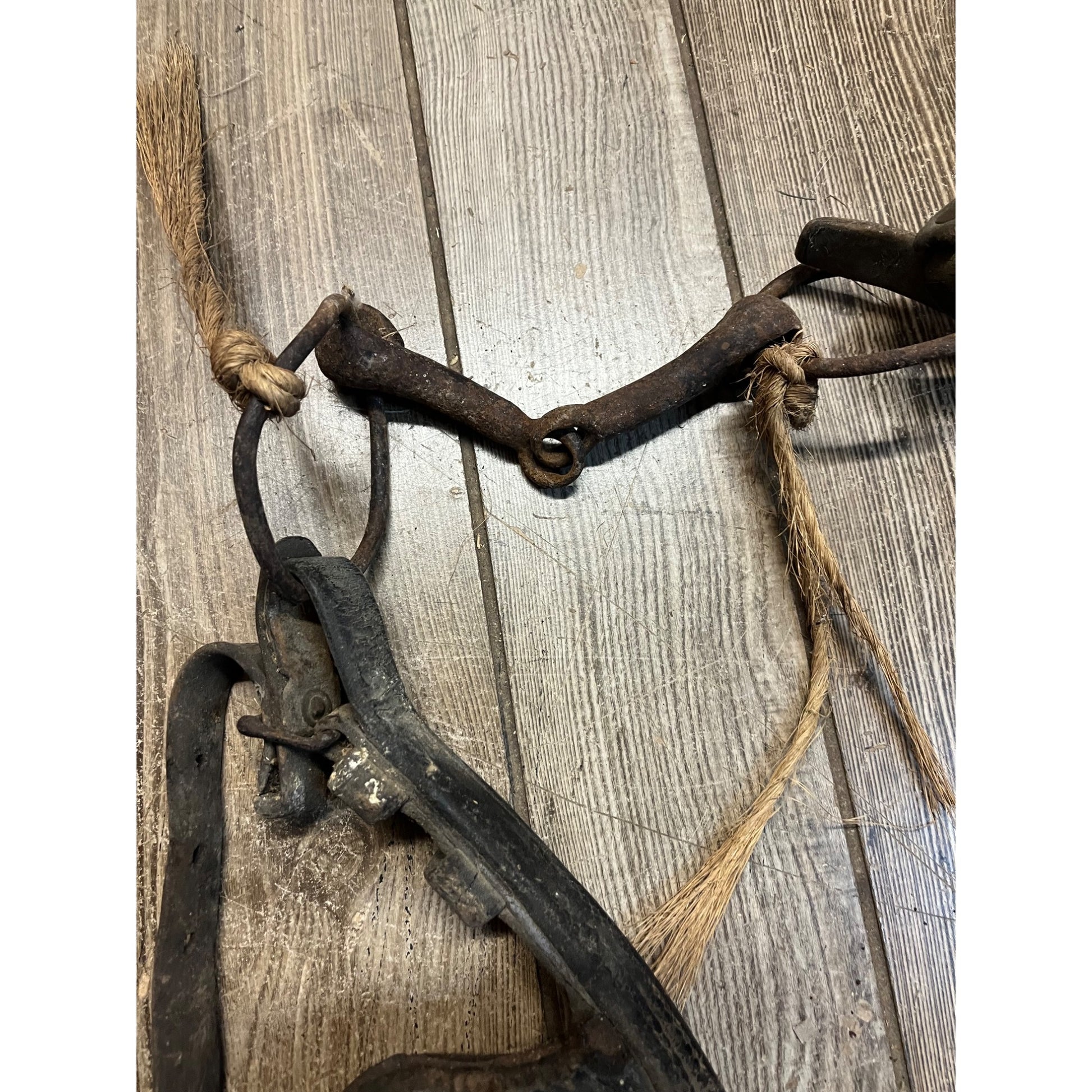 Antique 19th Century Horse Equestrian Leather Bridal Blinders Headstall Primitive