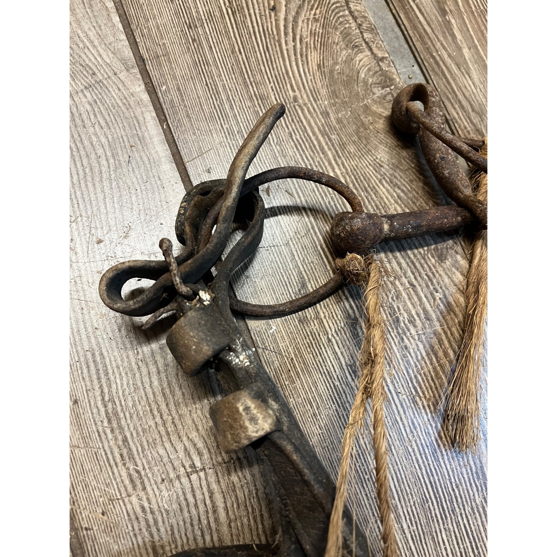 Antique 19th Century Horse Equestrian Leather Bridal Blinders Headstall Primitive