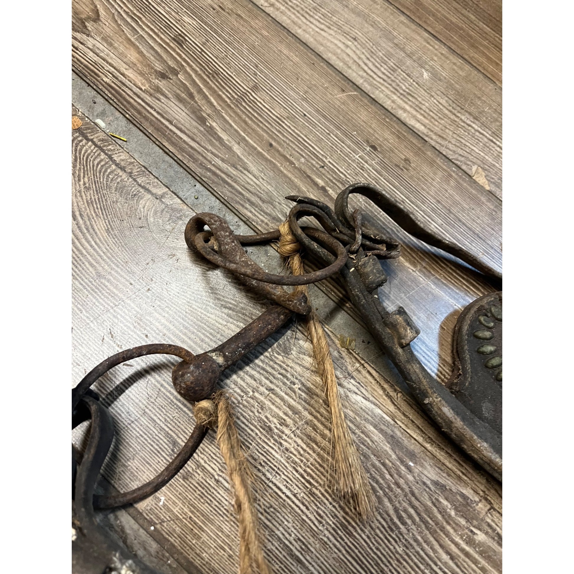 Antique 19th Century Horse Equestrian Leather Bridal Blinders Headstall Primitive