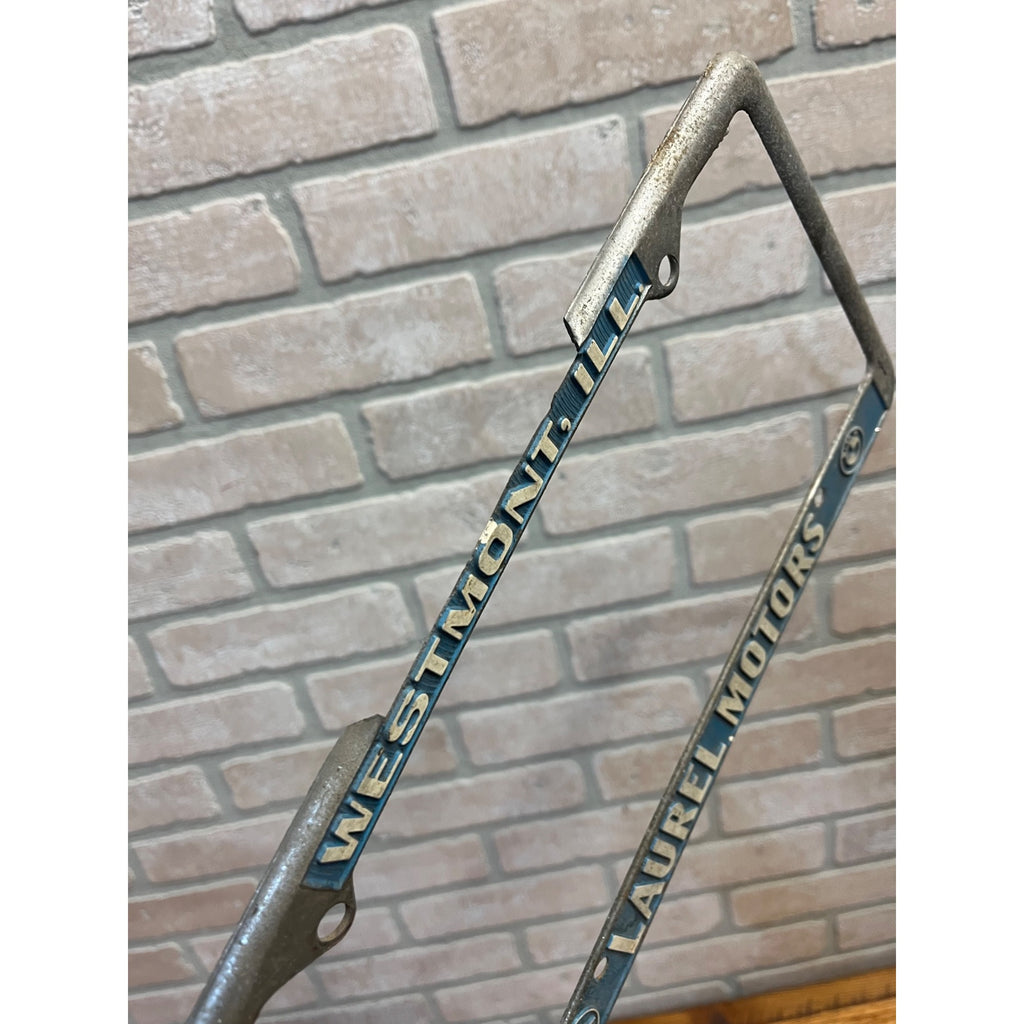 Vintage Laurel Motors Westmont IL Mercedes-Benz BMW Metal License Plate Frame
