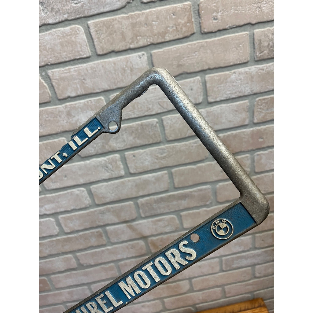 Vintage Laurel Motors Westmont IL Mercedes-Benz BMW Metal License Plate Frame