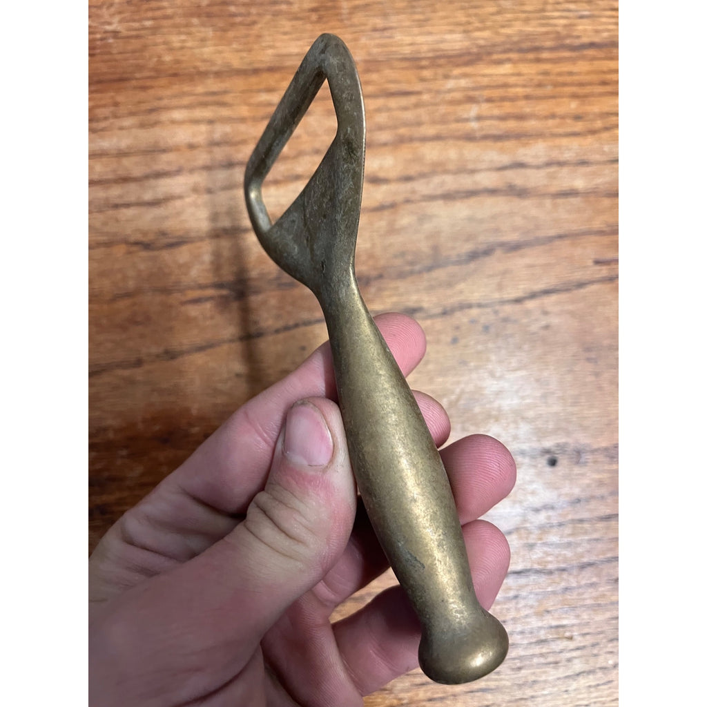 Vintage Solid Brass Bartender Cocktail Tool Bottle Opener Ice Crusher Heavy 6oz