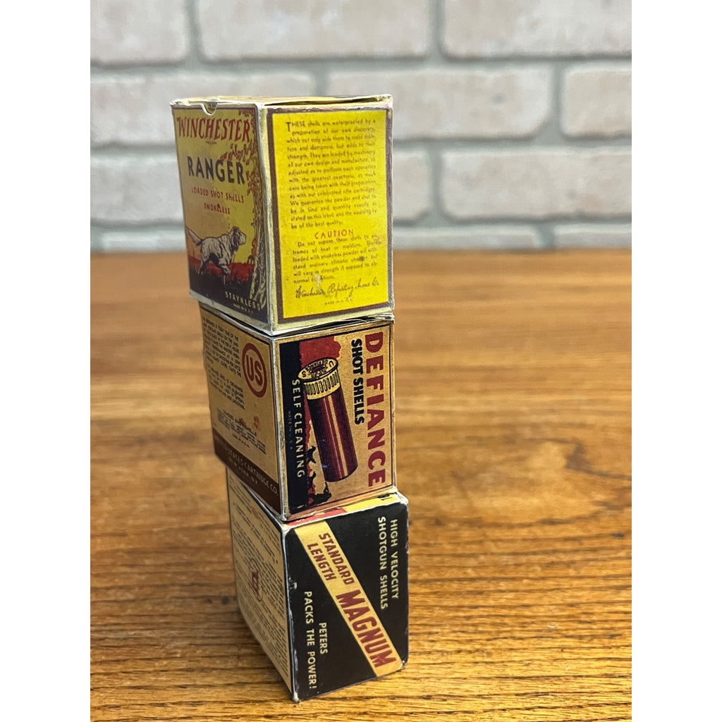 Reproduction Vintage Ammo Shell Boxes Miniature Defiance Winchester Ranger Peters