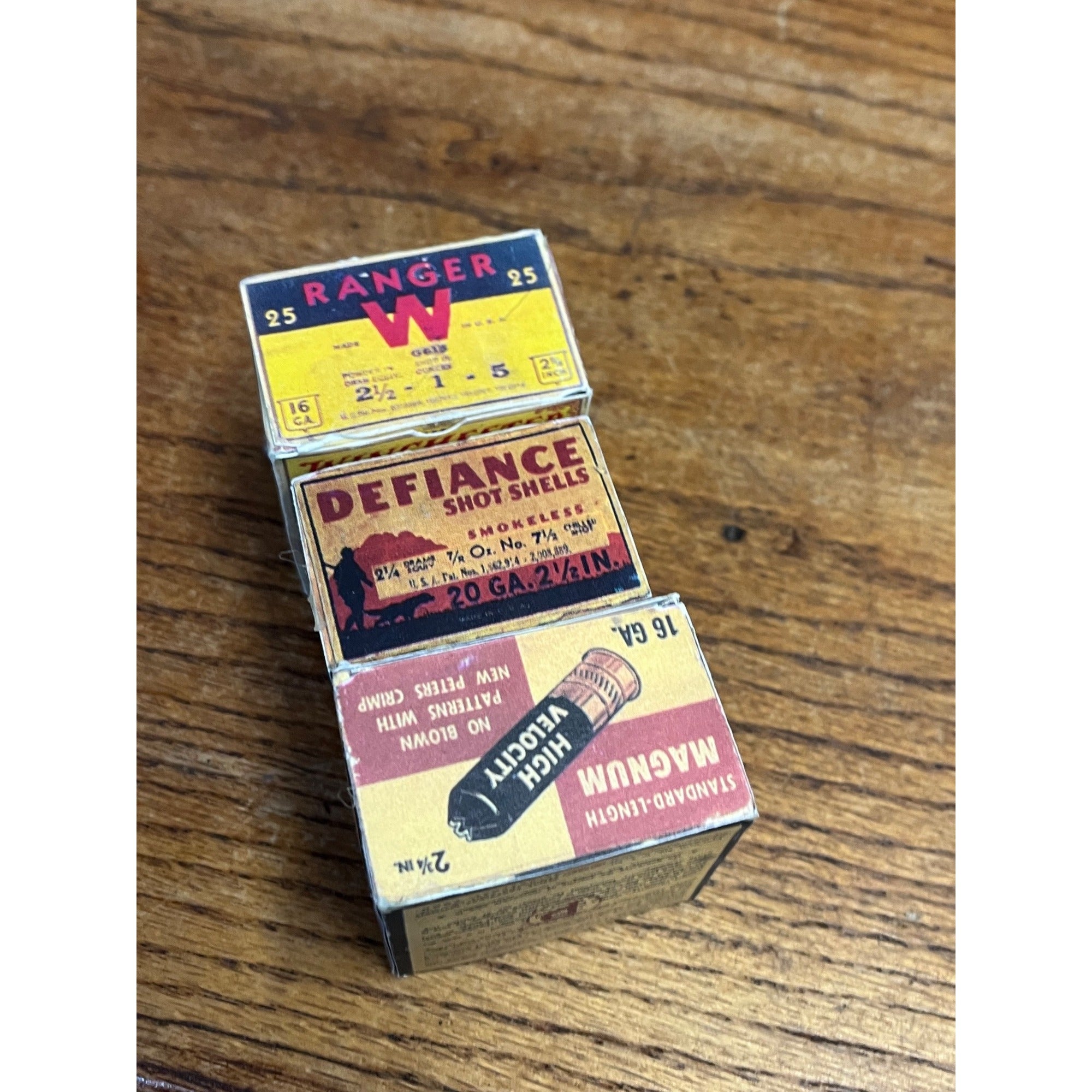 Reproduction Vintage Ammo Shell Boxes Miniature Defiance Winchester Ranger Peters