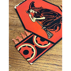 EXCEEDINGLY RARE Antique Beistle Halloween Party Hats Devil Riding Bat & Witch