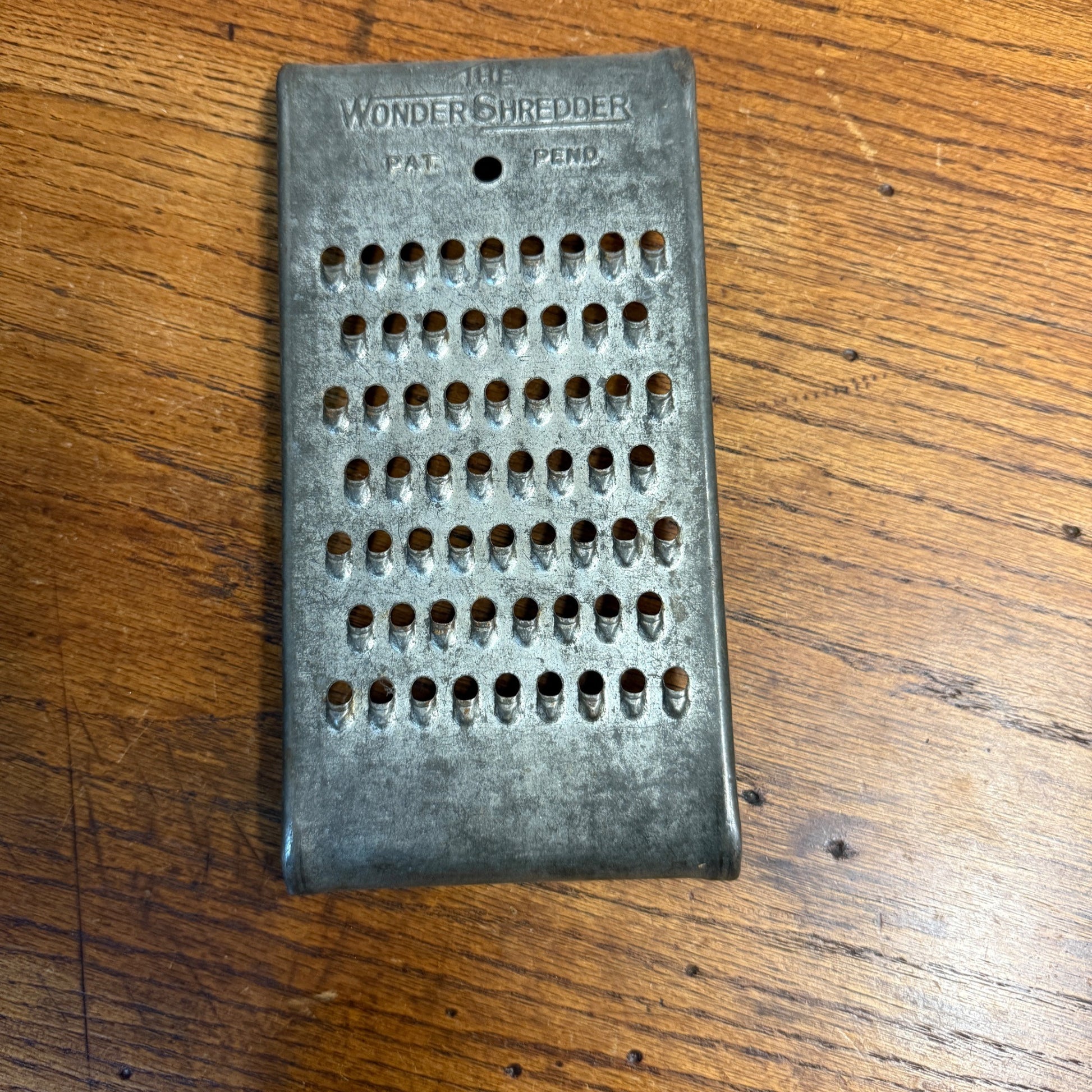 Vintage Wonder Shredder Metal Medium Cheese Hand Grater Curved Over the Bowl USA