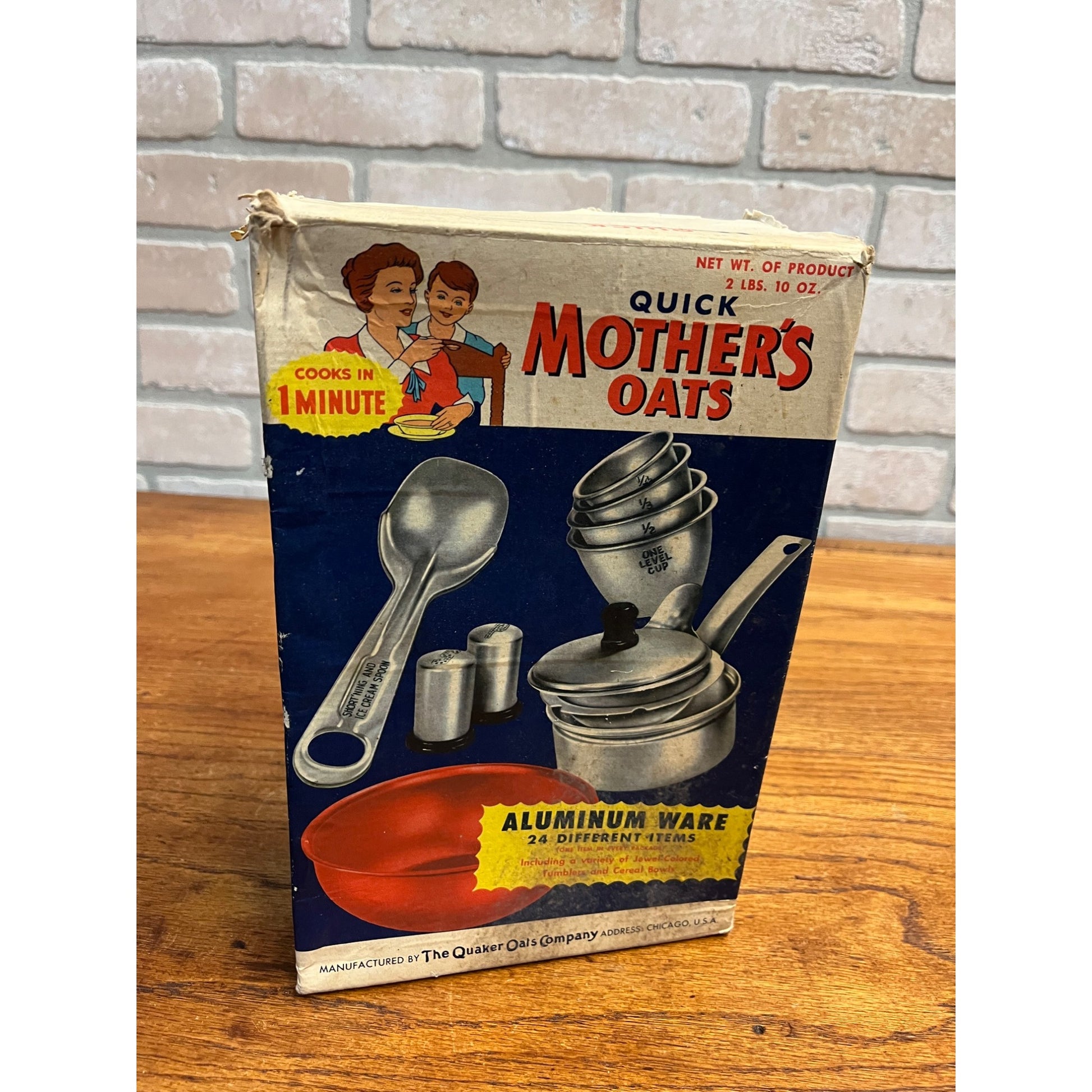 Antique 1920s Quaker Oats Co. "Quick Mothers Oats"  Empty Box Advertising