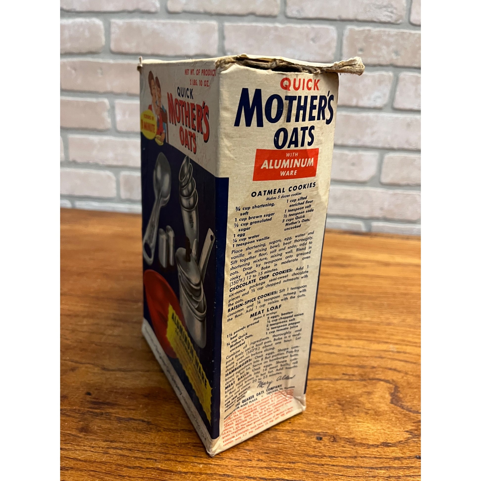 Antique 1920s Quaker Oats Co. "Quick Mothers Oats"  Empty Box Advertising