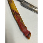 SCARCE Antique Figural Horse Celluloid Straight Razor Doyle #10 Freije Asha