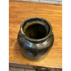 Antique Primitive Stoneware Brown Albany Cream Pot Crock Farmhouse