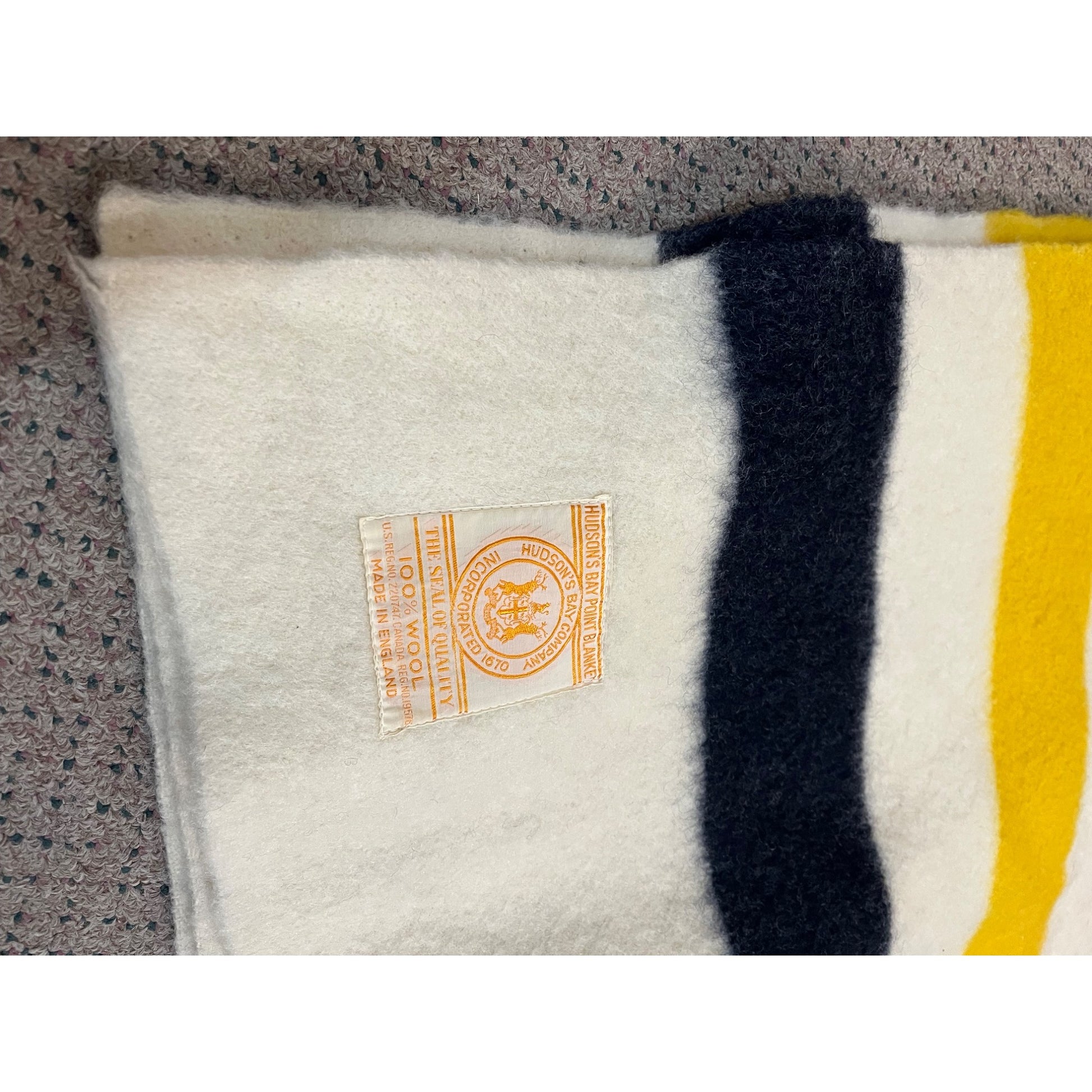 Vintage Genuine Hudson's Bay Candy Stripe 3.5 Point Blanket 63" x 80"