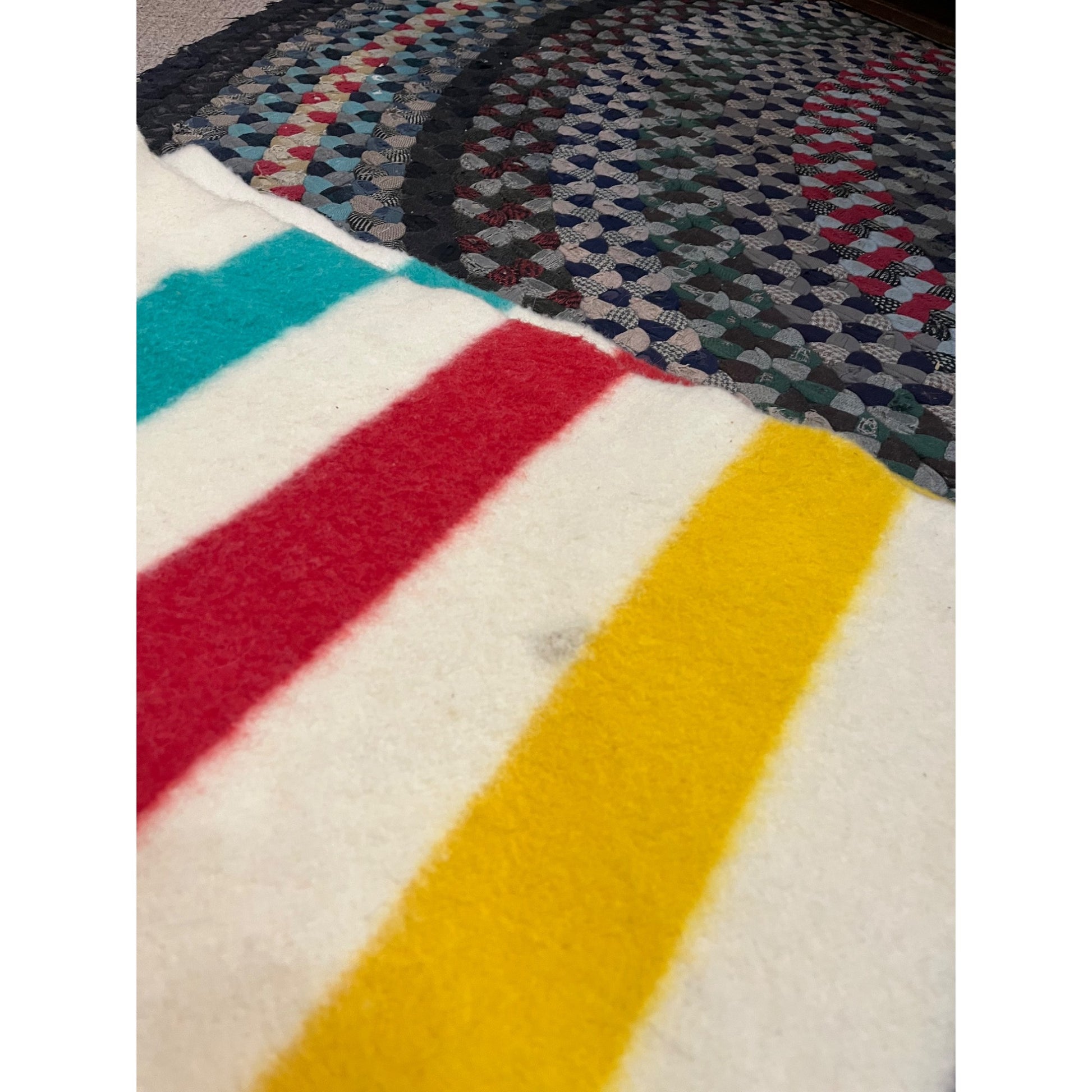 Vintage Genuine Hudson's Bay Candy Stripe 3.5 Point Blanket 63" x 80"