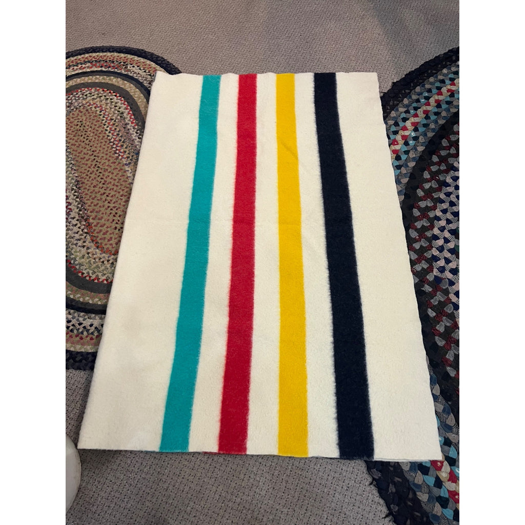Vintage Genuine Hudson's Bay Candy Stripe 3.5 Point Blanket 63" x 80"