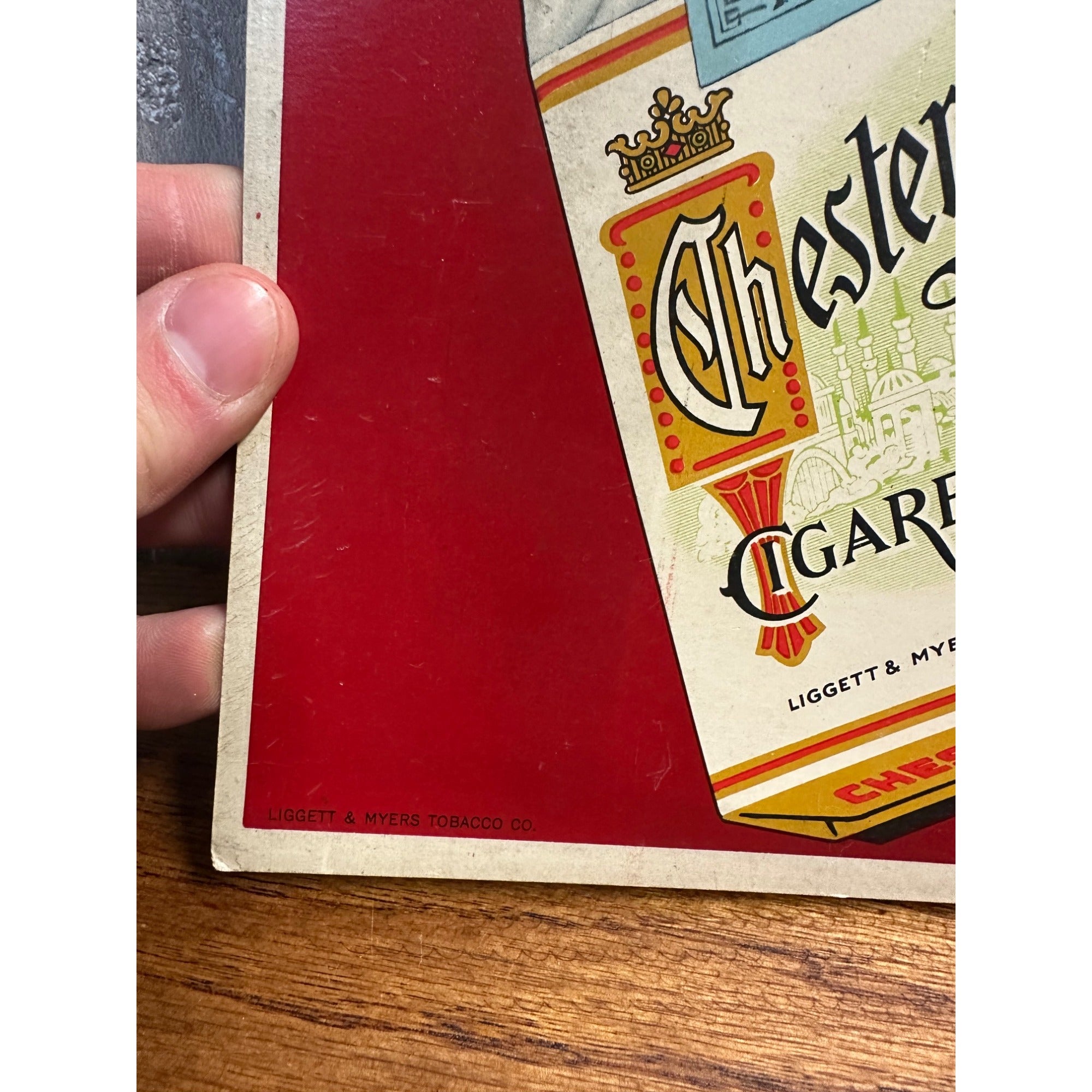 Vintage Chesterfield Cigarettes Store Display Advertising Sign Cardstock 1950s