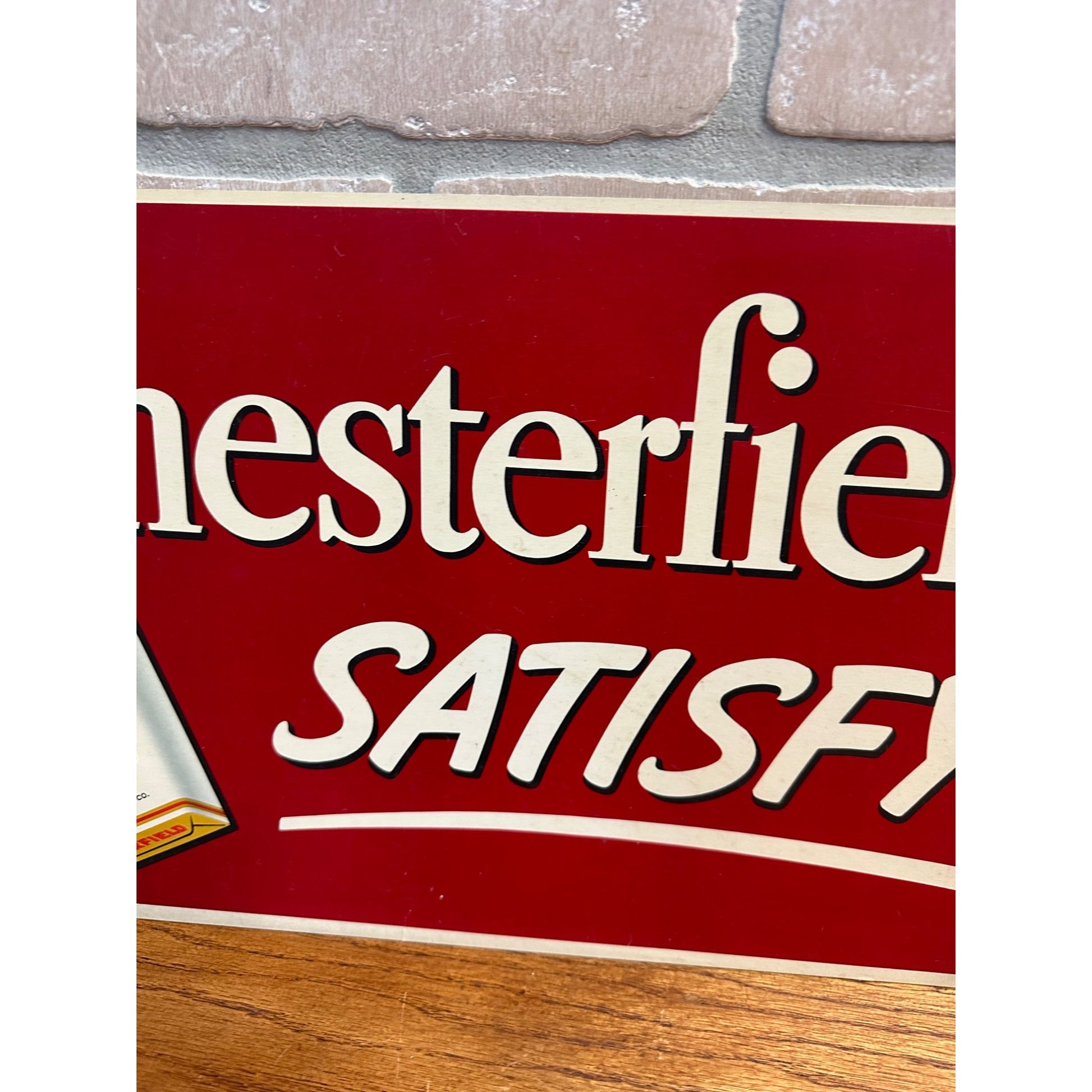 Vintage Chesterfield Cigarettes Store Display Advertising Sign Cardstock 1950s