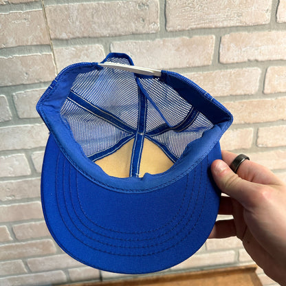 VINTAGE BLUE WHITE SENTRY INSURANCE MESH USA MADE RETRO SNAPBACK HAT