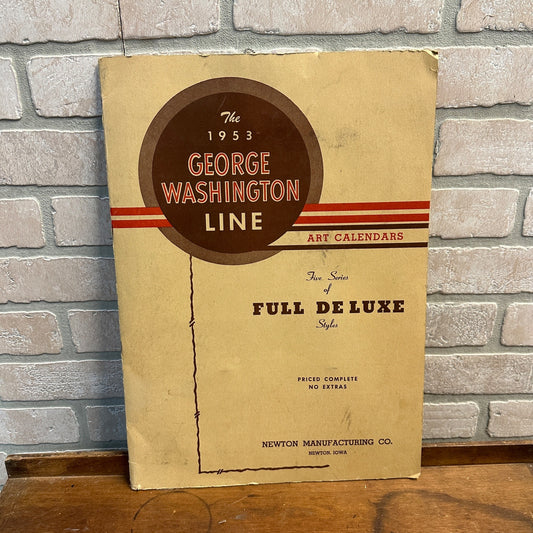 Vintage 1953 George Washington Line Salesman Sample Art Calendars Advertising Folder