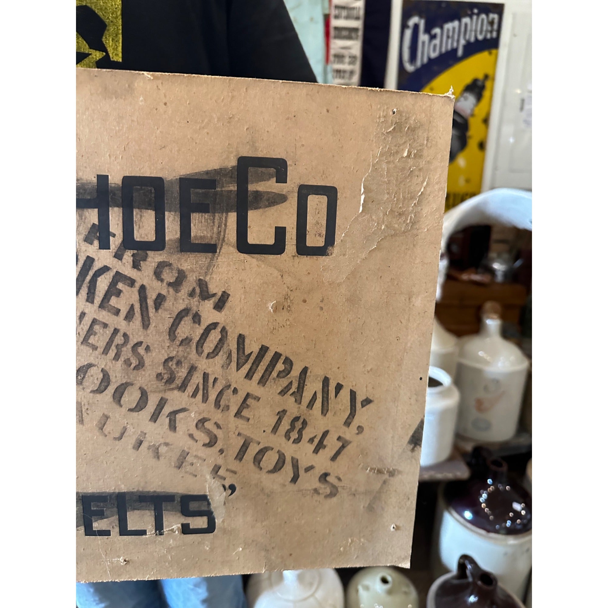 Vintage 1920s Nunn & Bush Shoe Co. Milwaukee Wis  Advertising Cardboard Sign