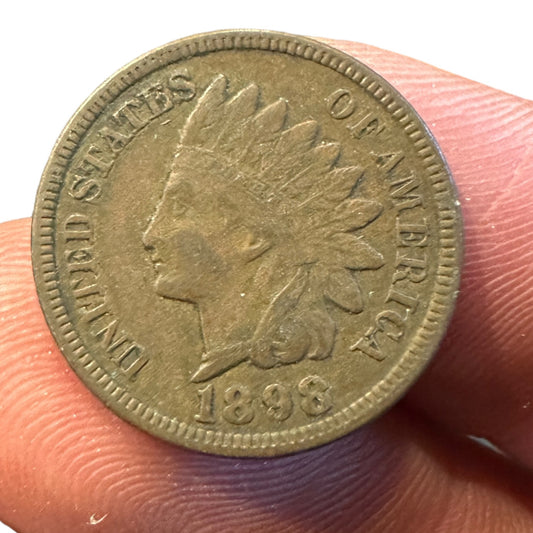 1898 INDIAN HEAD CENT UNITED STATES PENNY ONE CENT