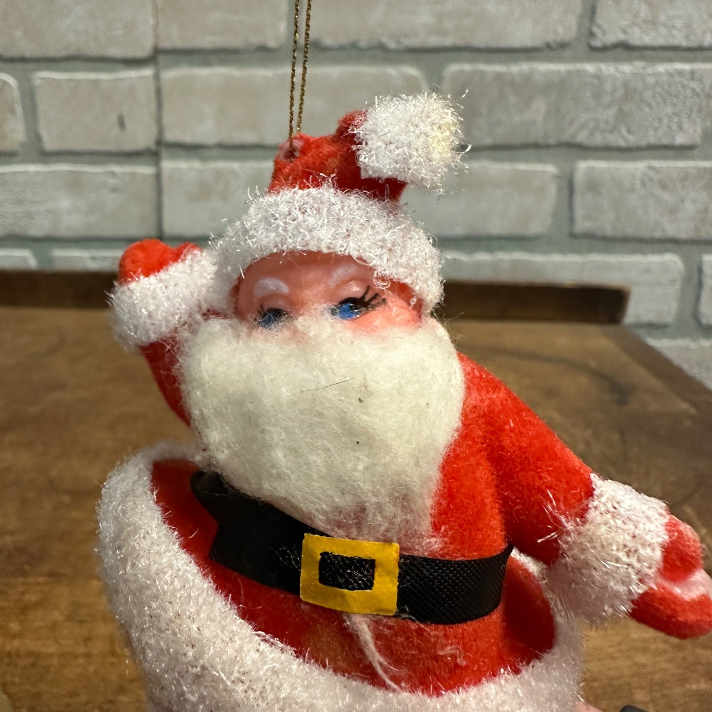 Vintage Santa Claus Dancing Ornament Hong Kong 3-1/2"