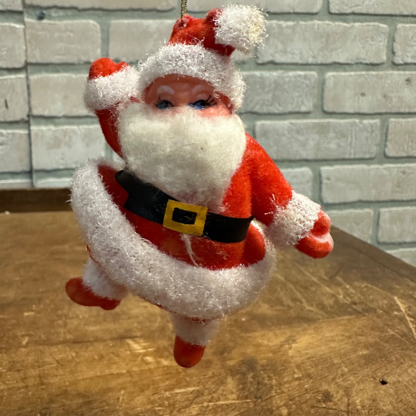 Vintage Santa Claus Dancing Ornament Hong Kong 3-1/2"