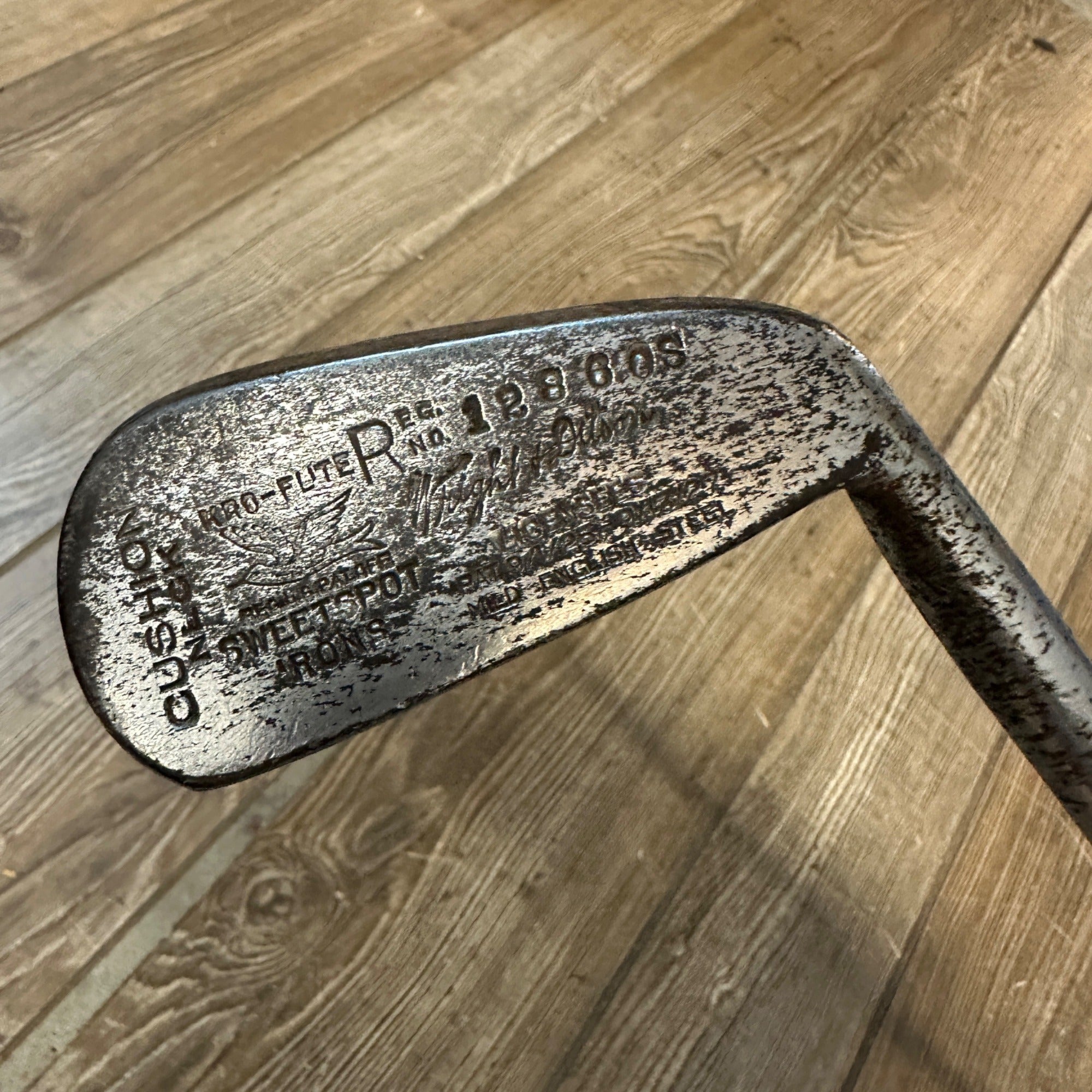 Vintage 1920s Kro-Flite Sweetspot Hickory Shaft #4 Iron Golf Club Wright & Ditson