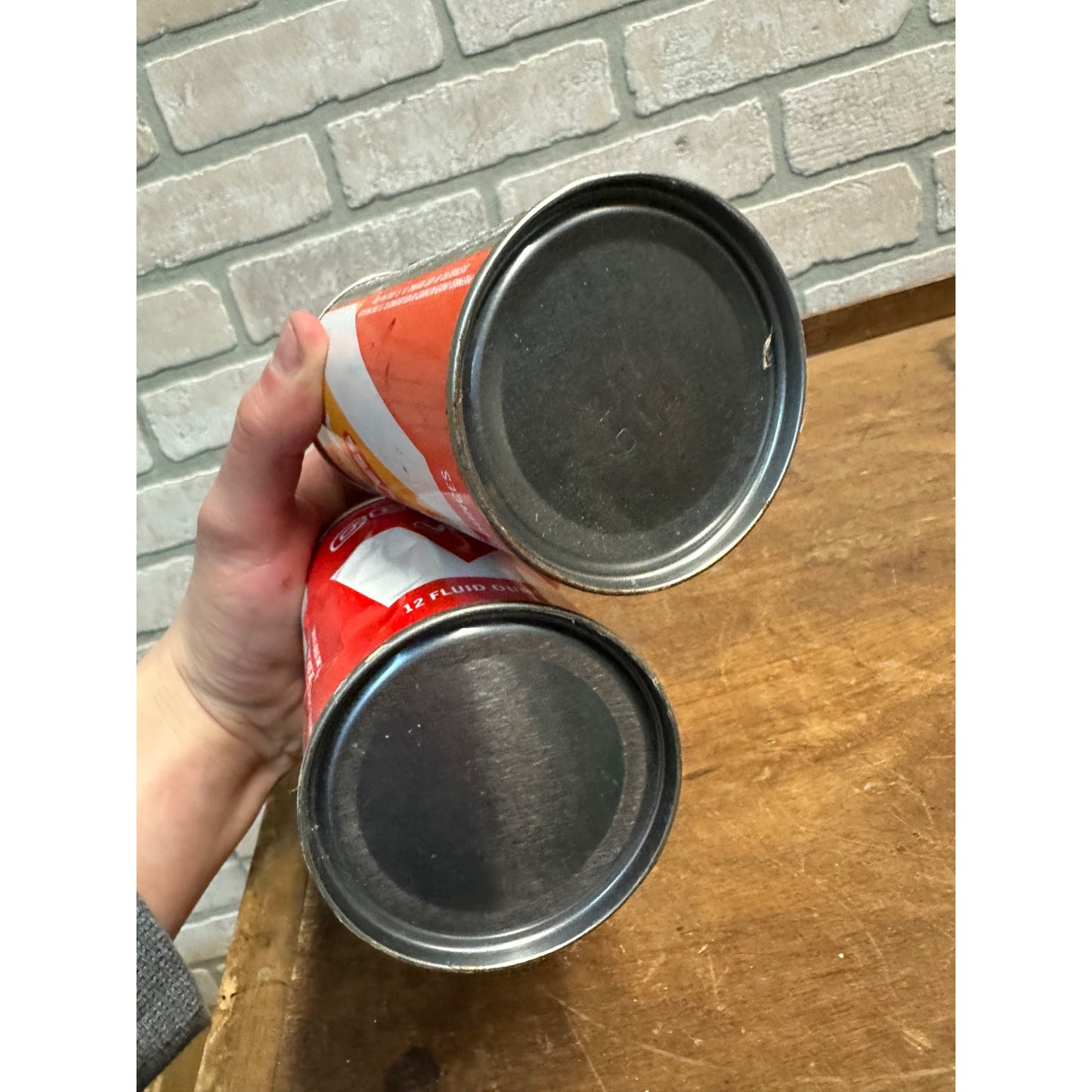 Vintage Vess Soda Pop Cans (2) Cola + Orange Steel Pull Tab Flat Top
