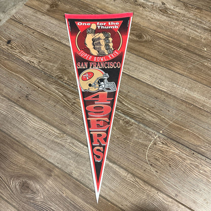 NFL SAN FRANCISCO 49ERS, EXTREMELY RARE 1994 SUPERBOWL XXIX WALL PENNANT