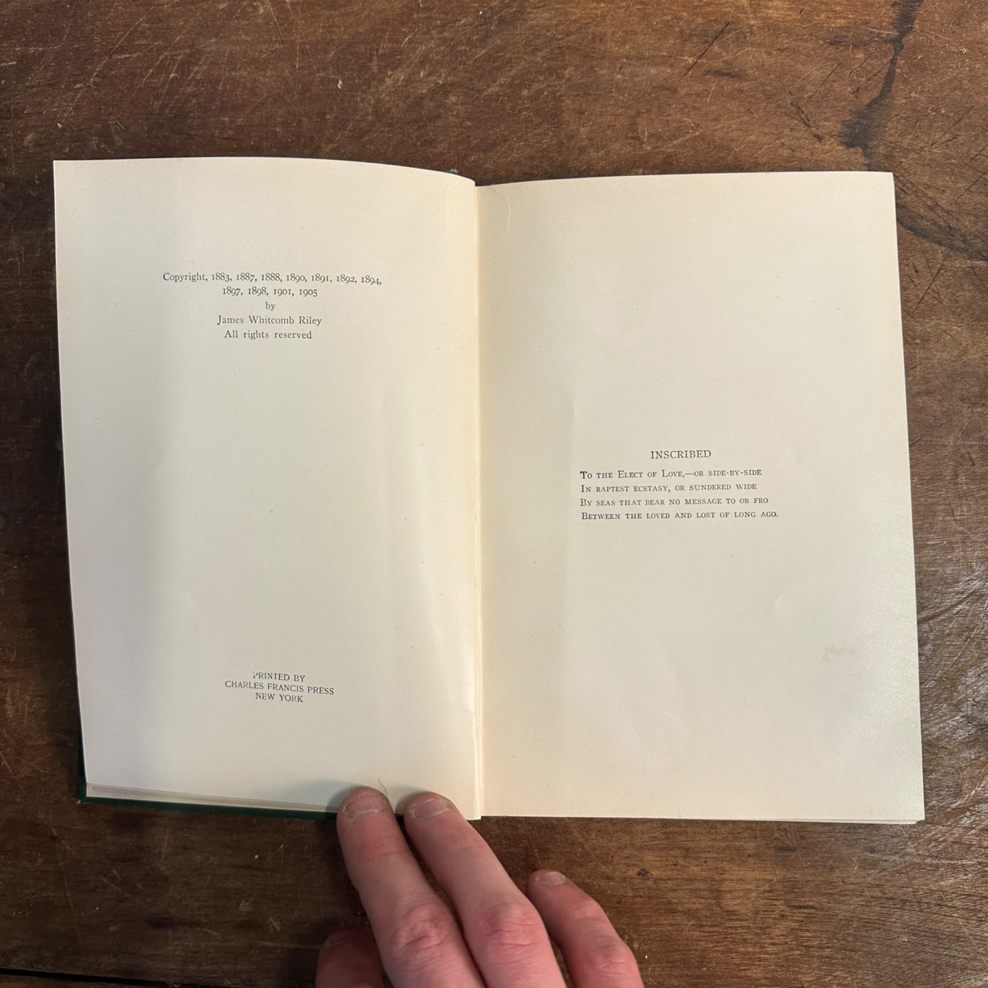 1905 ANTIQUE POETRY BOOK "LOVE-LYRICS" JAMES WHITCOMB RILEY POETICAL