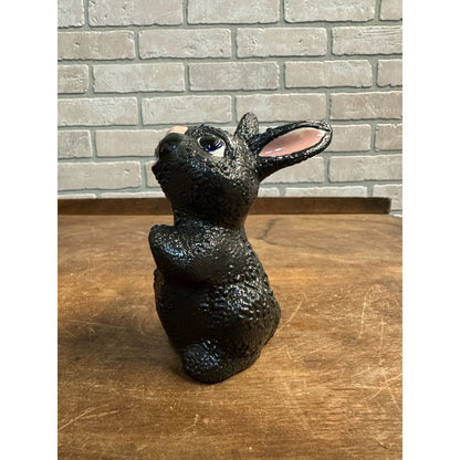 (2) Black Ceramic Easter Rabbit Bunnies Decor