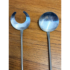 Vintage 1960s MCM Gabis Stainless Sweden Salad Fork And Spoon Set Nils Nisbel