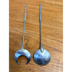 Vintage 1960s MCM Gabis Stainless Sweden Salad Fork And Spoon Set Nils Nisbel