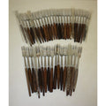Large Lot of 43 Vintage Danish MCM Stainless Steel Fondue Forks, Teak Handles