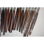 Large Lot of 43 Vintage Danish MCM Stainless Steel Fondue Forks, Teak Handles