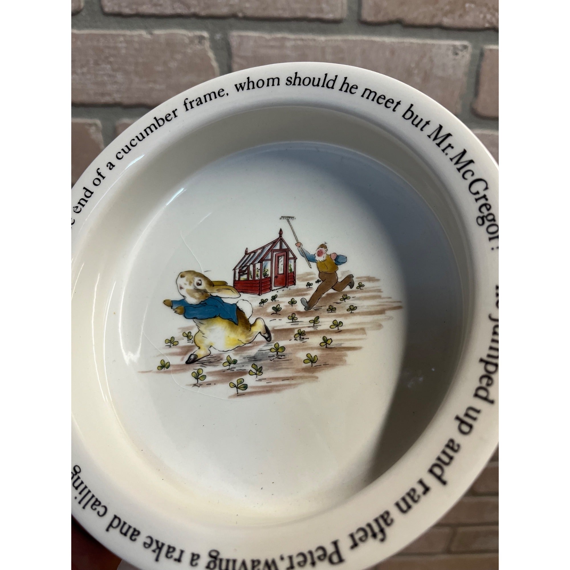 Vintage Beatrix Potter Child's Bowl Dish 6.5" Wedgwood England Frederick Warne
