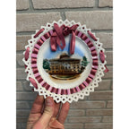 Vintage 1900s Oshkosh Wis Public Library 7" Fancy Plate w/ Lace - Made in Germany