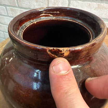 BROWN RED WING 7" PRESERVE JUG  MINNESOTA STONEWARE CO. RED WING, BOTTOM MARK