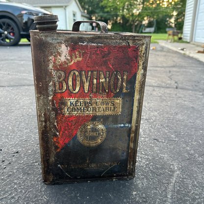 Vintage Standard Oil Co. Bovinol Empty Can, 5 Gallons