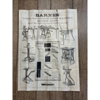 c.1900s Barnes Machinery Tools Advertising Saw Poster Hardware Antique