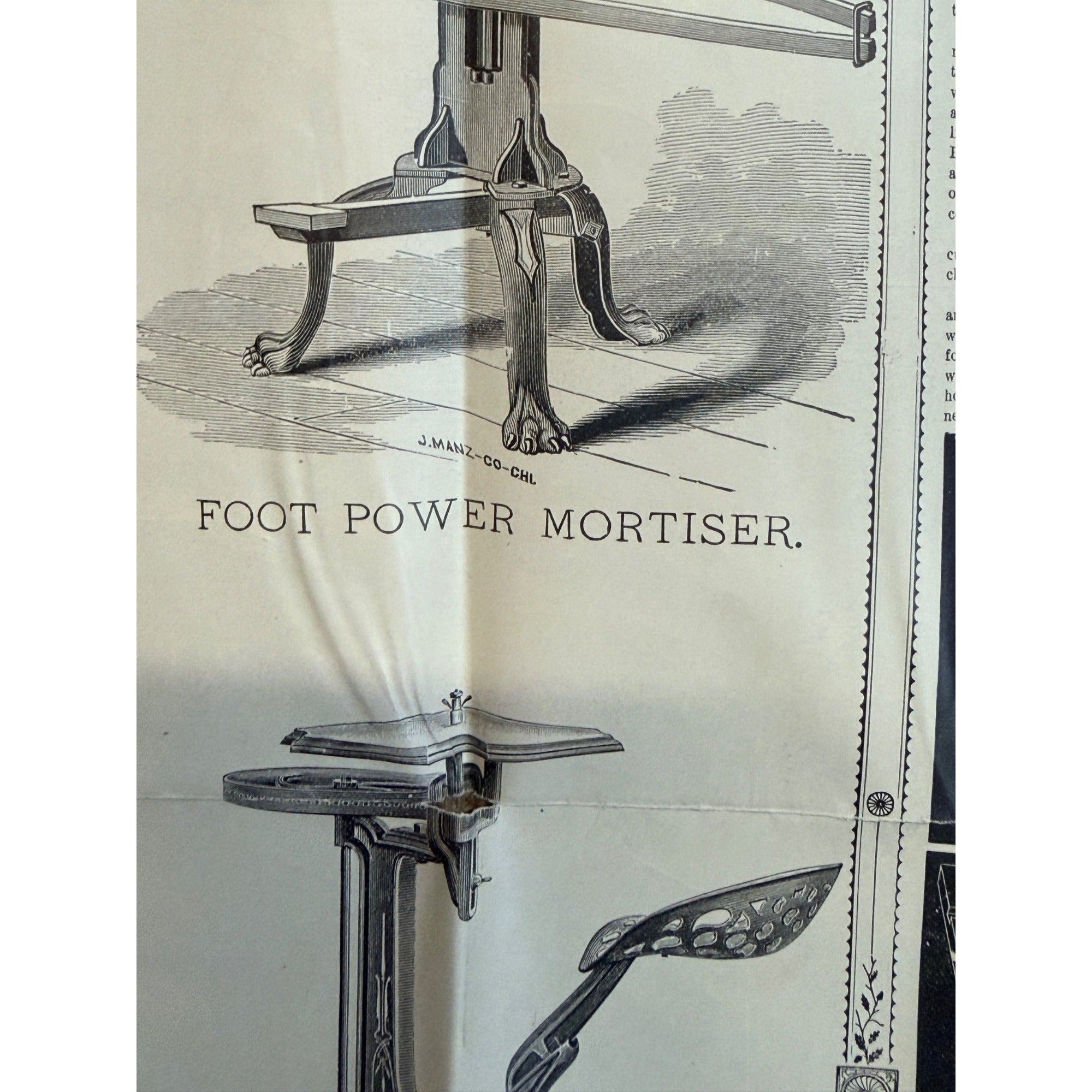 c.1900s Barnes Machinery Tools Advertising Saw Poster Hardware Antique