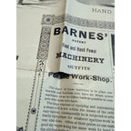 c.1900s Barnes Machinery Tools Advertising Saw Poster Hardware Antique