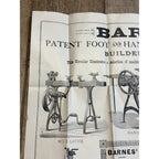c.1900s Barnes Machinery Tools Advertising Saw Poster Hardware Antique