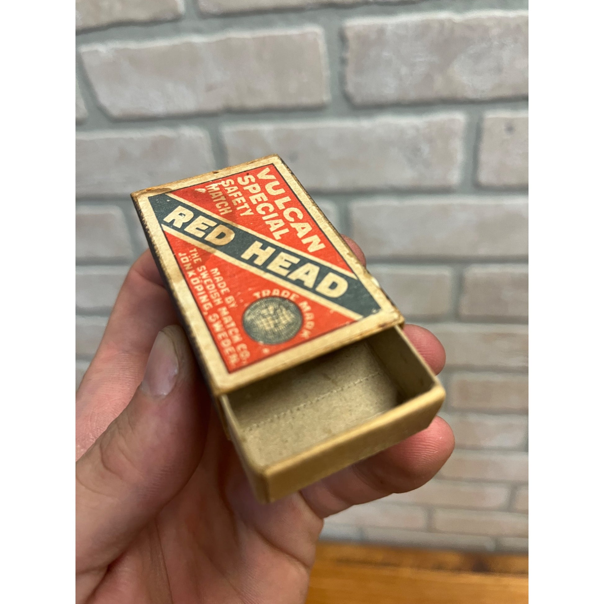 Vulcan Special Safety Matches Red Head Empty Box Sweden Match Company