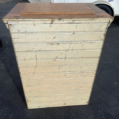 Antique Wooden Oak Ice Box Fridge Cabinet Cupboard