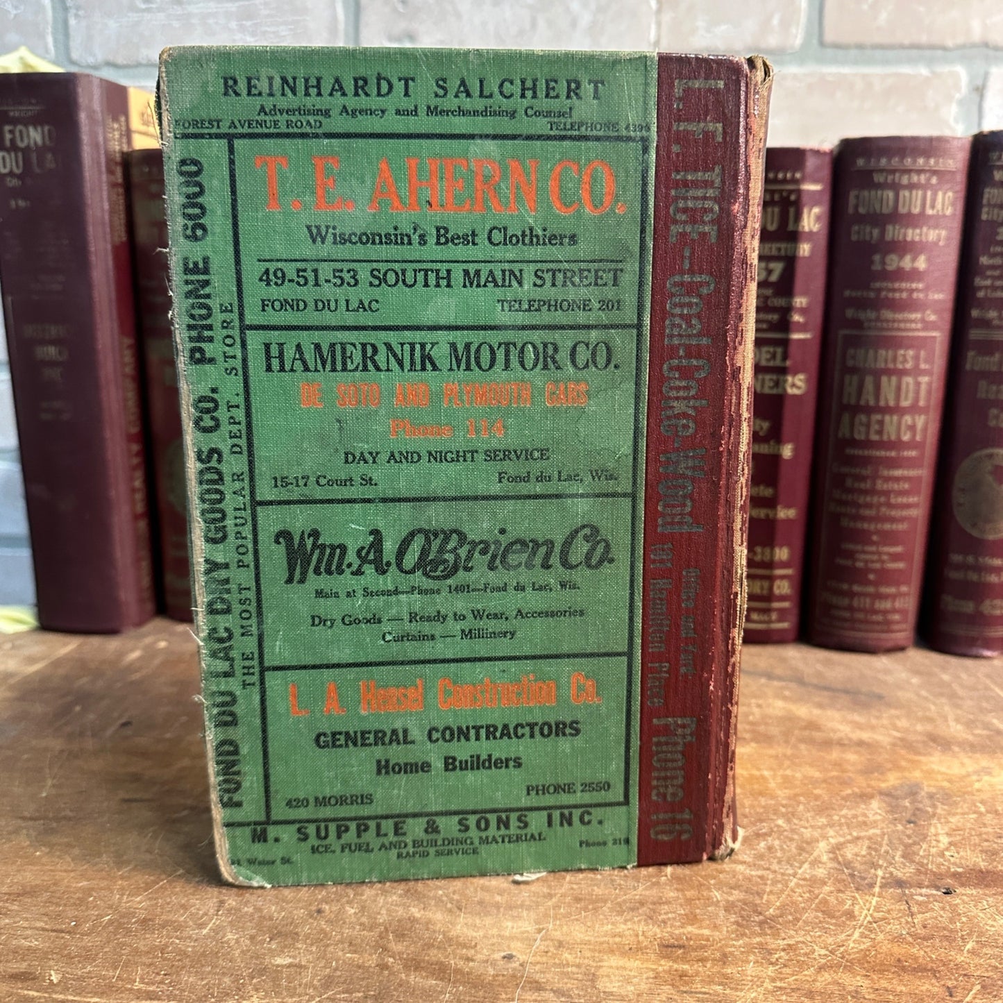 1934 FOND DU LAC CITY DIRECTORY WISCONSIN BUSINESS DIRECTORY ADVERTISING