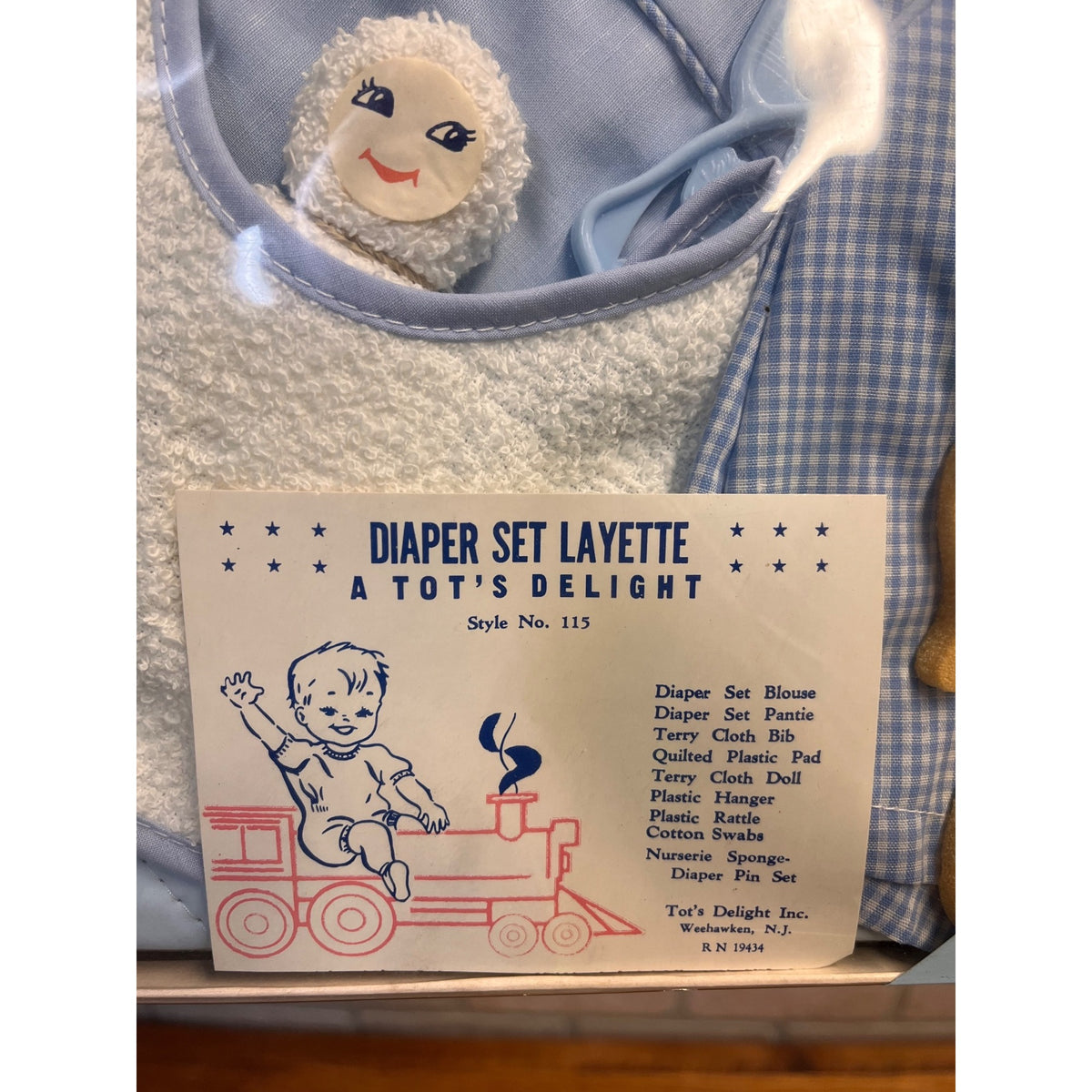 Vintage Tot's Delight Inc. Diaper Set Layette Boy Baby Shower Gift  SEALED NOS