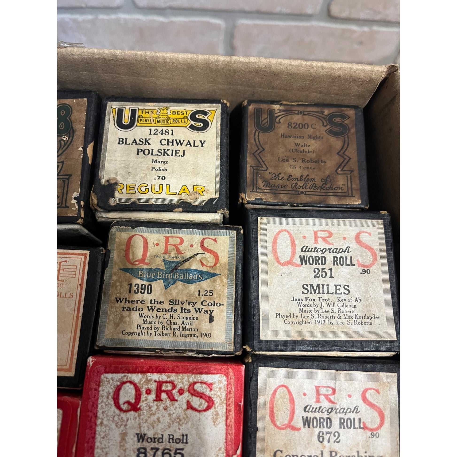 Vintage Lot (22) Player Piano Rolls QRS Word, Ampico, Supertone, US Music Co. ++