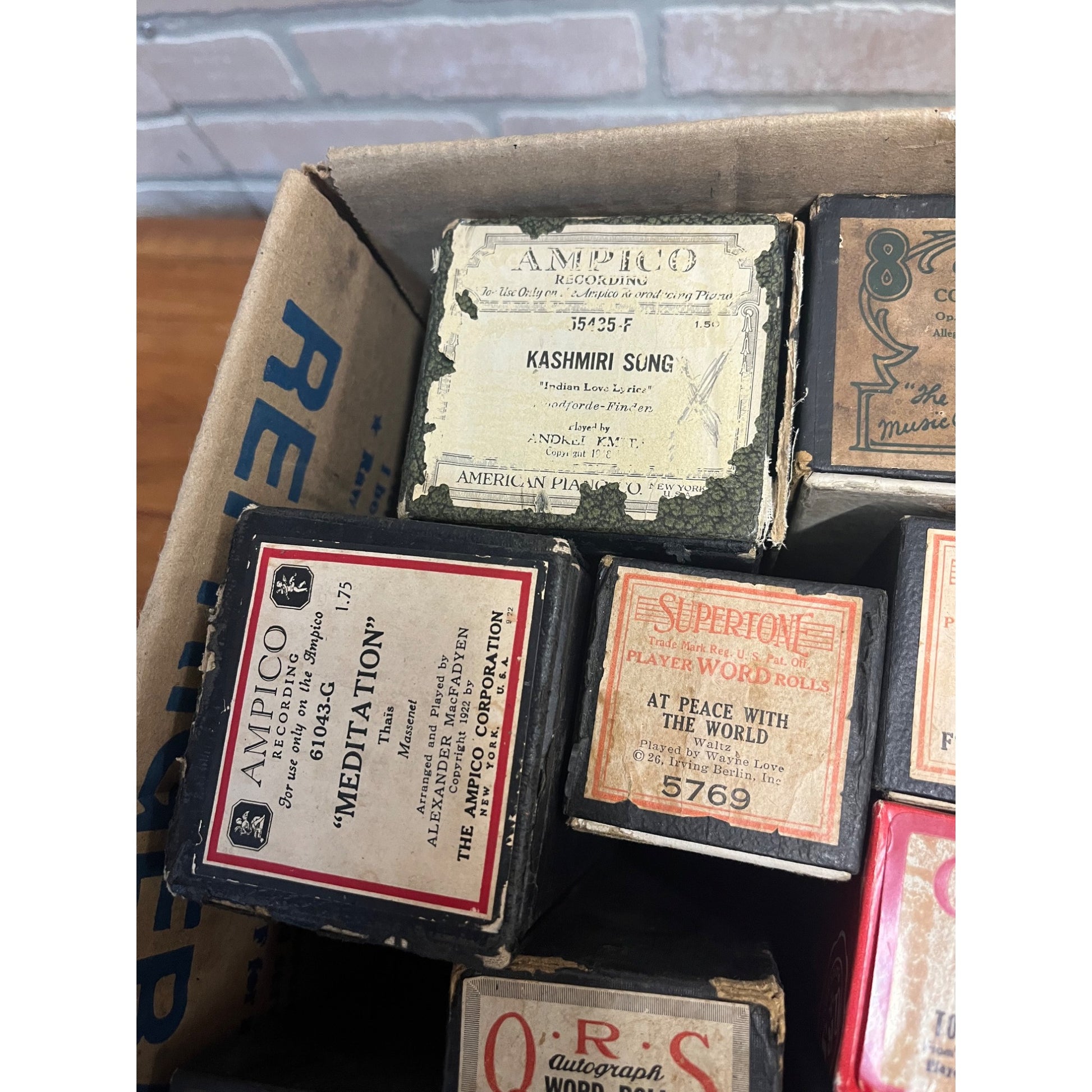 Vintage Lot (22) Player Piano Rolls QRS Word, Ampico, Supertone, US Music Co. ++