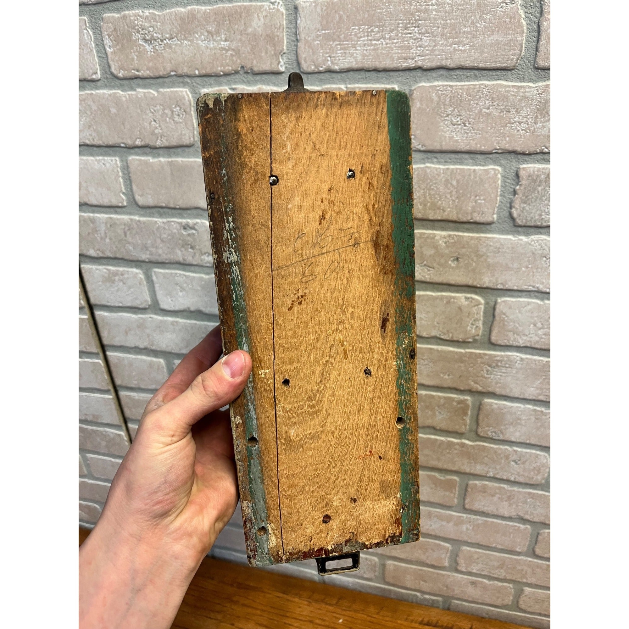 Antique Primitive Dovetailed Wooden Wall Hand Cranked Coffee Grinder Farmhouse